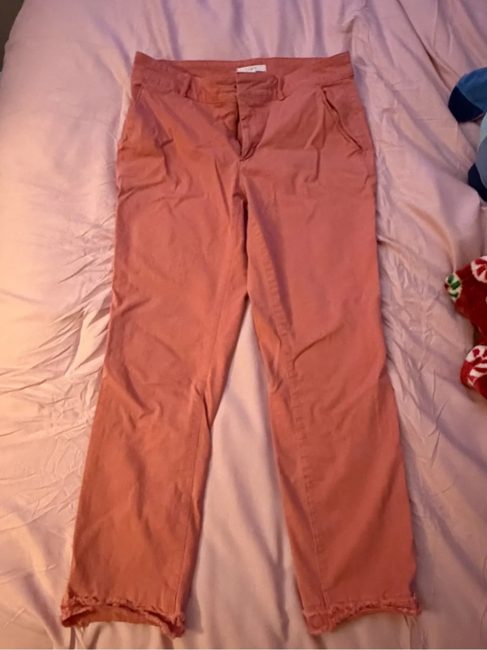 LOFT Dusty Rose Cropped Straight-Leg Jeans